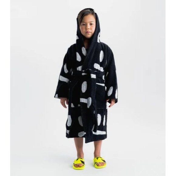 Nununu Smirks Terrycloth Robe in Black - Picture 3 of 6